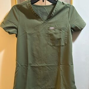 Figs XXS Dark Olive Catarina Scrub Top